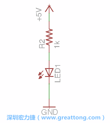 如圖所示放置一個開關(guān)（switch）、10K電阻器（10k resistor）和0.1μF的電容（0.1μF capacitor），并把開關(guān)的一端連到接地端上。